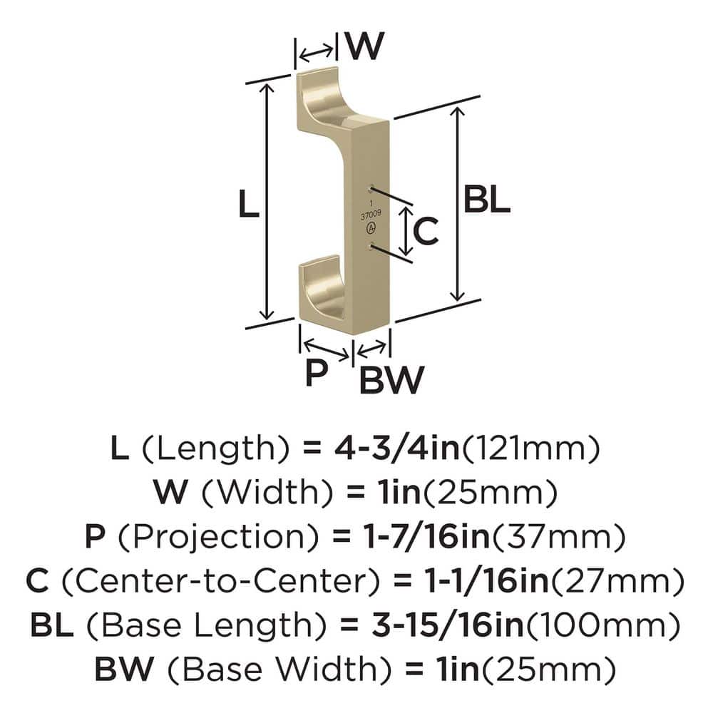 Golden Champagne Double Prong Metal Decorative Wall Hook