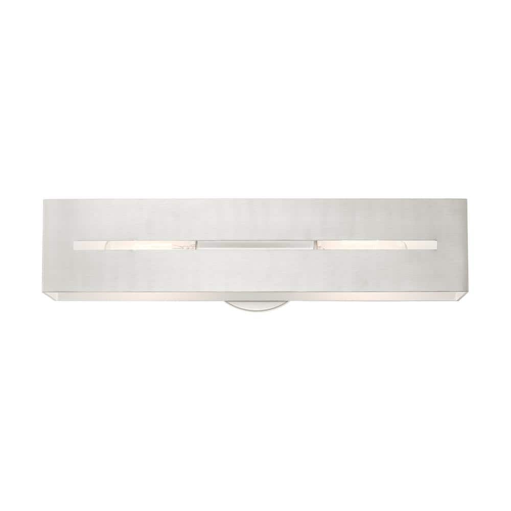 Soma Brushed Nickel 18" Dimmable 2-Light Outdoor Vanity Sconce