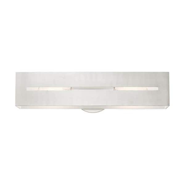 Cement 18 in. 2-Light Brushed Nickel ADA Vanity Light