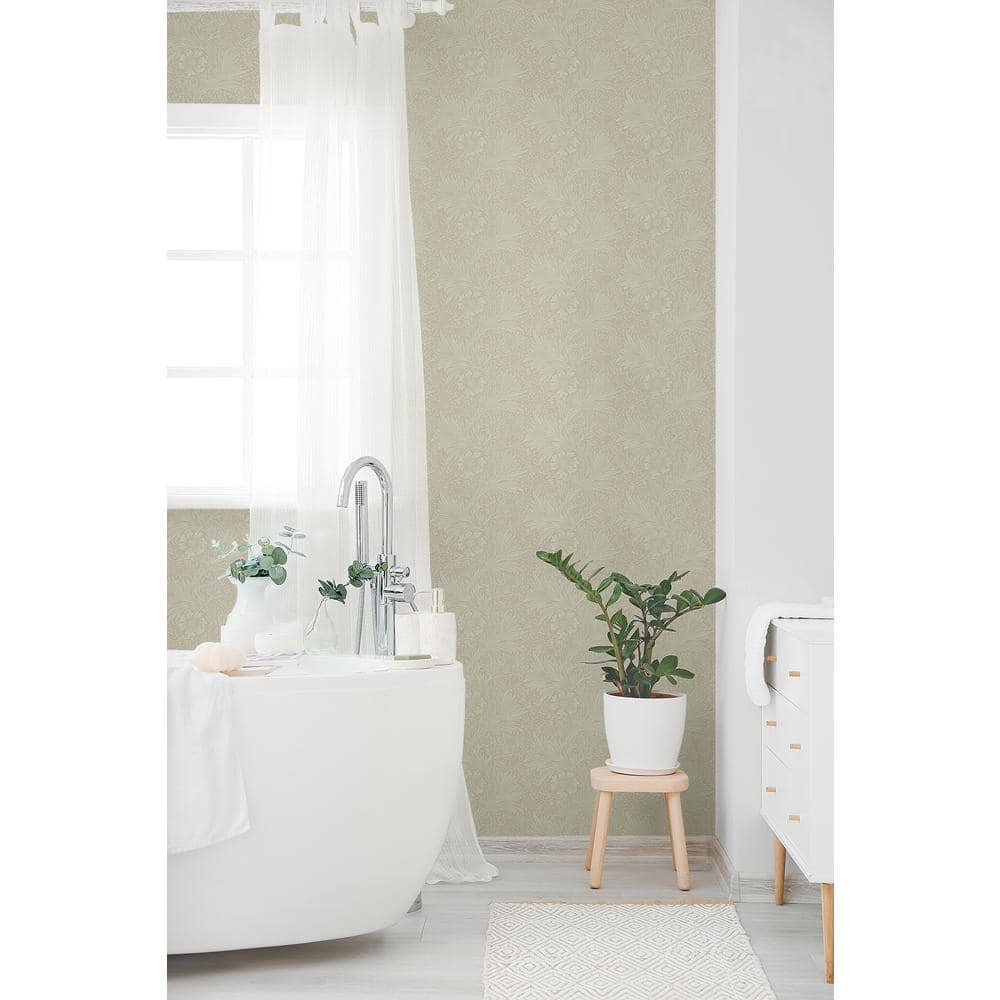 Neutral Marigold Garden Matte Vinyl Peel and Stick Wallpaper Roll