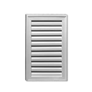 18 in. x 24 in. Functional Rectangular White Polyurethane Weather Resistant Gable Louver Vent