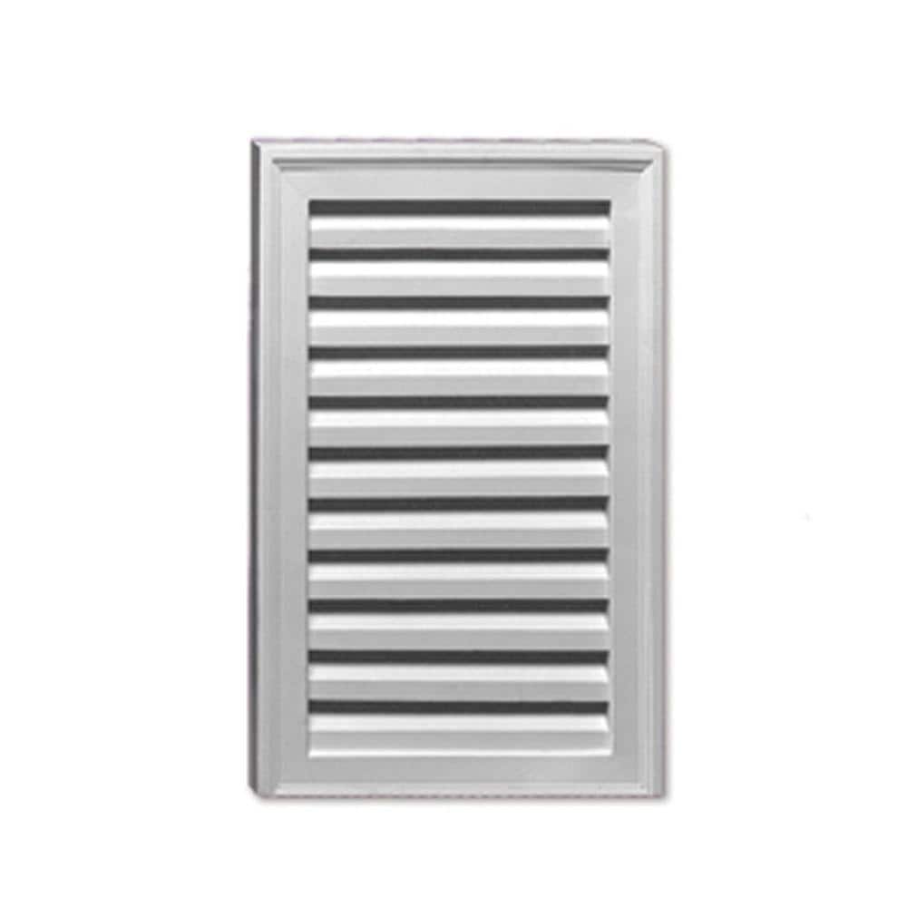 Fypon 18 in. x 24 in. Decorative Rectangular White Polyurethane Weather Resistant Gable Louver Vent -  LVNS18X24