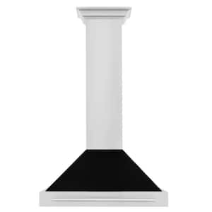 30 in. 400 CFM Ducted Vent Wall Mount Range Hood with Black Matte Shell in Stainless Steel