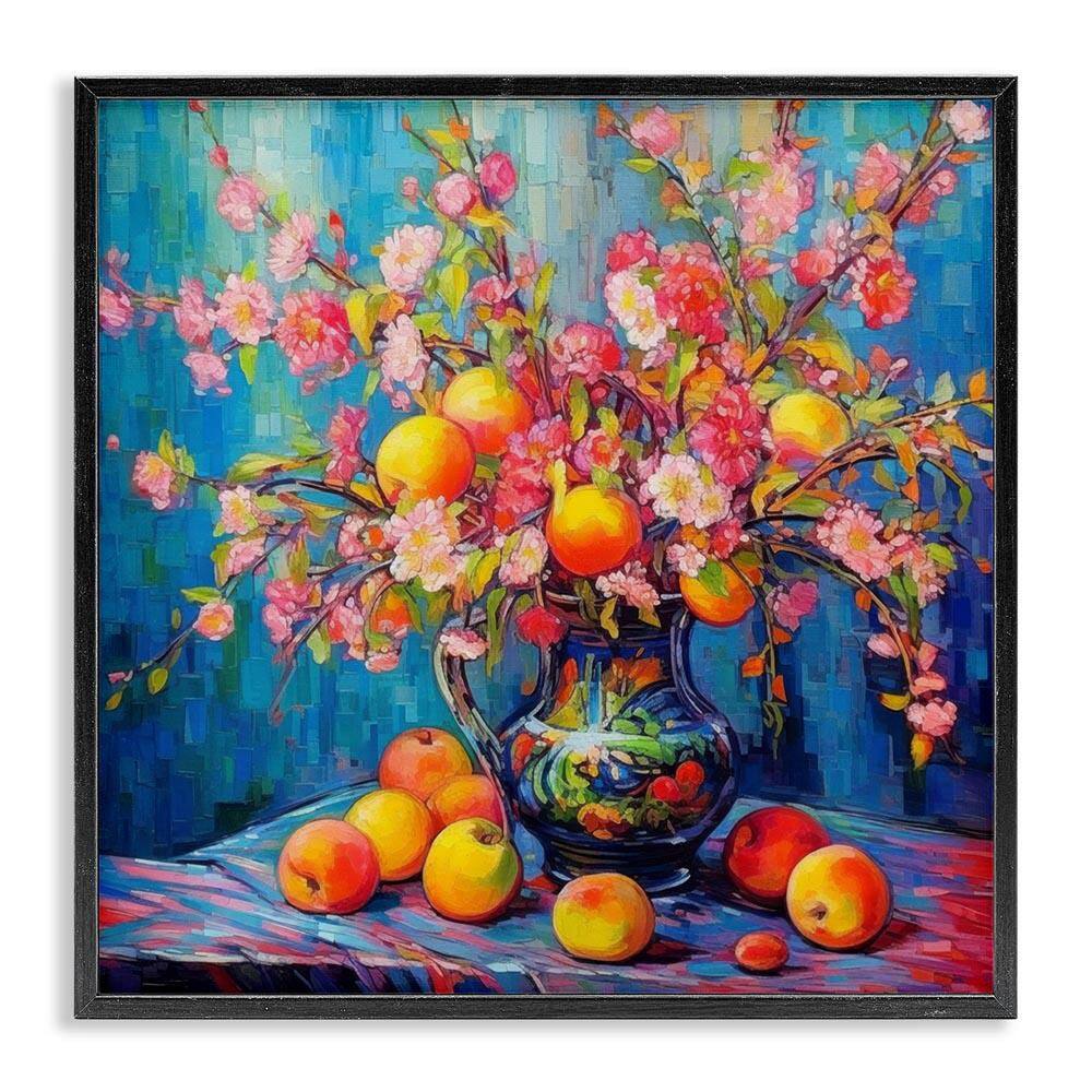 Peach and Florals Bouquet by LSR Design Studio Black Framed Nature Giclee Art Print 17 in. x 17 in. price history on PriceWatchPro