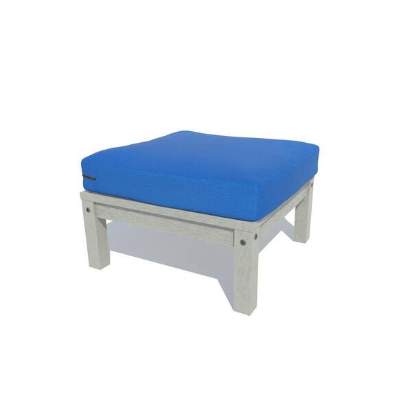 Highwood Bespoke 1-Piece Deep Seating Plastic Outdoor Ottoman with Cushion