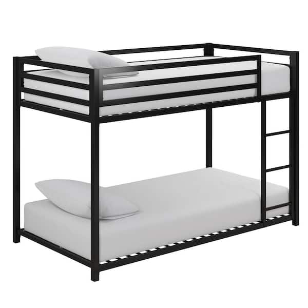 DHP Mabel Black Metal Twin Over Twin Bunk Bed
