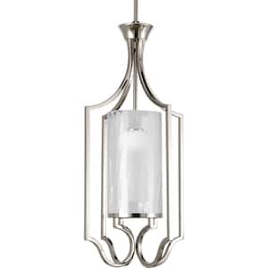 Caress Collection 1-Light Polished Nickel Foyer Pendant