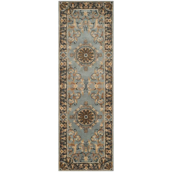 Empire Blue 3 ft. x 8 ft. Border Runner Rug