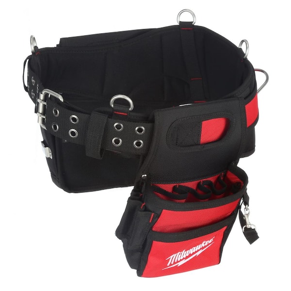 Electrician Tool Belt USA Made - Quick Release Buckle, 25 Pockets, Comfort Combo With Hammer Holder - Small Green Professional Belt