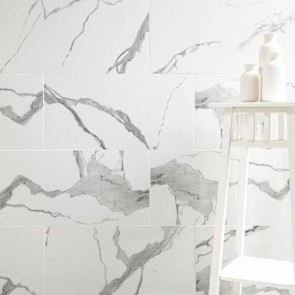 Ader Tegal 12 in. x 24 in. Matte Porcelain Marble Look Floor and Wall Tile (448 sq. ft./Pallet)