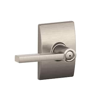 Latitude Satin Nickel Privacy Bed/Bath Door Handle with Century Trim