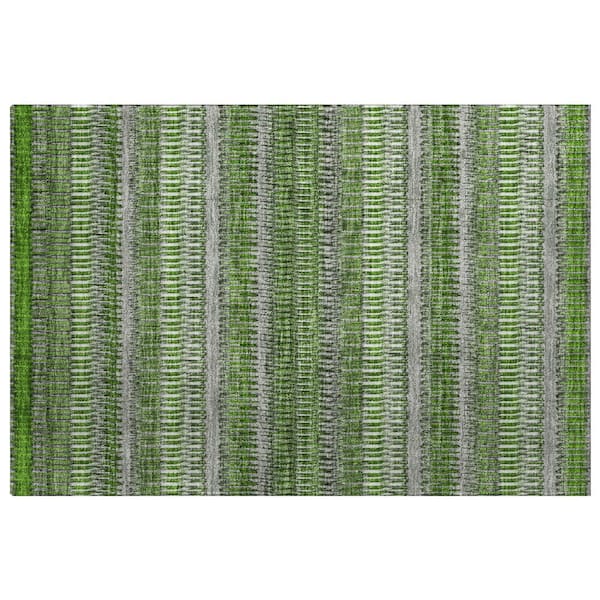 Dream Shag Premium Machine Washable Abstract ADS589 Green 2 ft. x 3 ft. Accent Rug