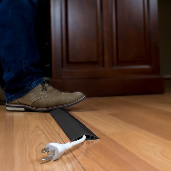 Secure Cord Boxed Nylon Carpet Cable Cover (16.5', Black)