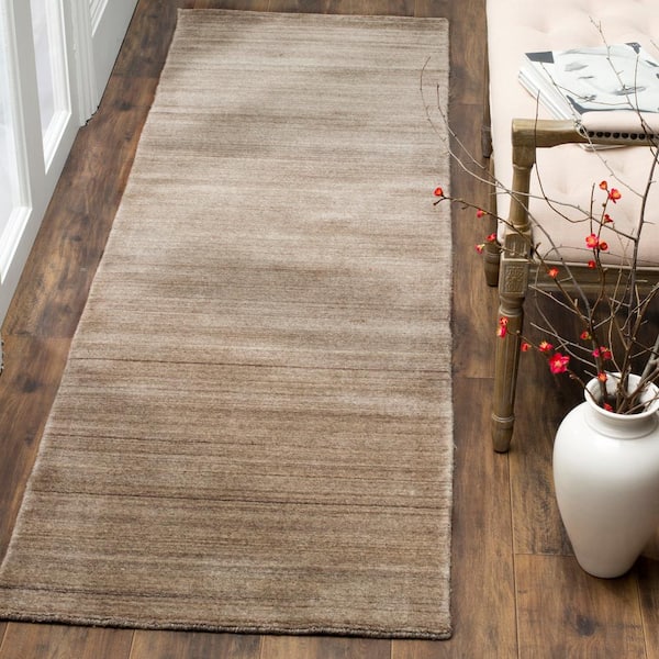 Himalaya Taupe 2 ft. x 8 ft. Solid Runner Rug