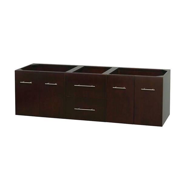 Wyndham Collection Centra 71 in. Double Vanity Cabinet Only in Espresso