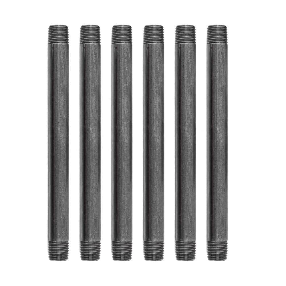 1/2 in. x 9 in. Black Industrial Steel Grey Plumbing Nipple (6-Pack) price history on PriceWatchPro
