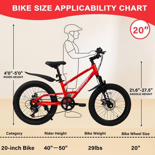 Sudzendf 20 Orange Mountain Bike for Boys and Girls Age 7-Year