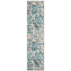 Skyler Blue/Ivory 2 ft. x 8 ft. Abstract Runner Rug