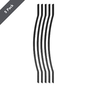 32-1/4 in. x 1 in. Textured Black Aluminum Arc Baluster (5-Pack)