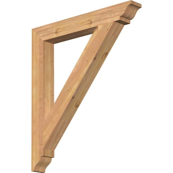 3.5 in. x 32 in. x 28 in. Western Red Cedar Traditional Smooth Bracket