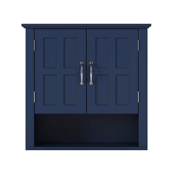 23.62 in. W x 22.63 in. H Rectangular MDF Blue Surface Mount Medicine Cabinet without Mirror with Adjustable Shelves
