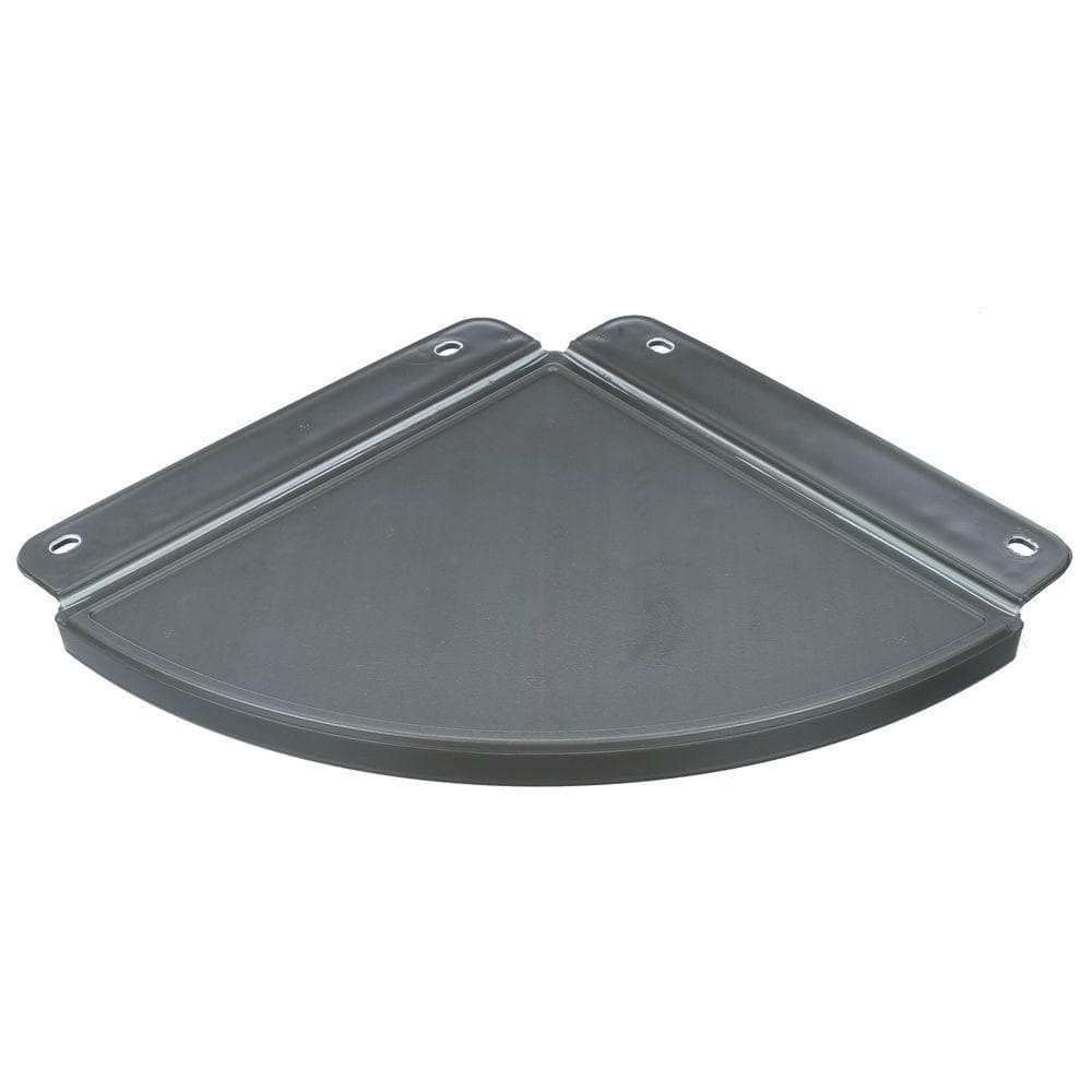 Black Steel and Plastic Corner Shelves for Sheds (2-Pack)