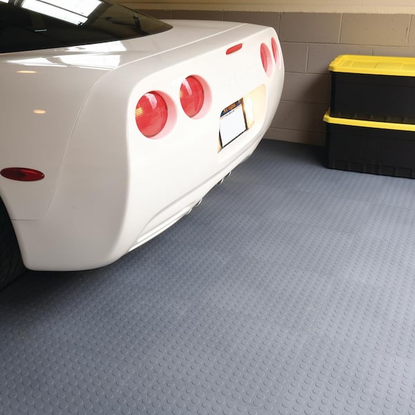 Gray Raised Coin 18 in. W x 18 in. L x 3.1 mm Thick Rubber Exercise\Gym Flooring Tiles (6 Tiles\Case) (13.5 sq. ft.)