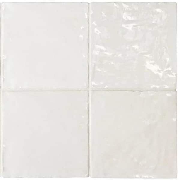 Apollo Tile White 5.2 in x 5.2 Polished Ceramic Subway Tile Sample ...