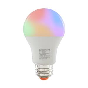 60-Watt Equivalent Smart A19 Color Changing CEC LED Light Bulb with Voice Control (1-Bulb) Powered by Hubspace