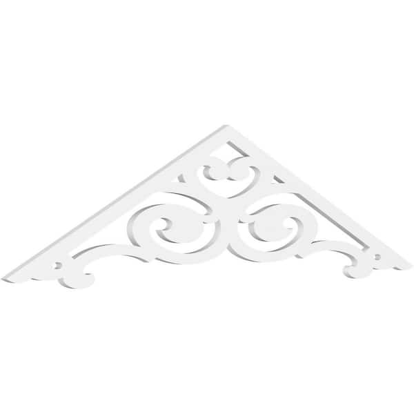Ekena Millwork 1 in. x 72 in. x 18 in. (6/12) Pitch Hurley Gable Pediment Architectural Grade PVC Moulding
