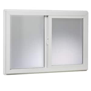 32 in. x 22 in. Universal/Reversible White Insulated Glass Window Sliding Vinyl Basement Replacement Window
