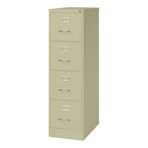 25 in. D 4-Drawer Putty Metal Letter Width 15 in. W Vertical File Cabinet Commercial Grade