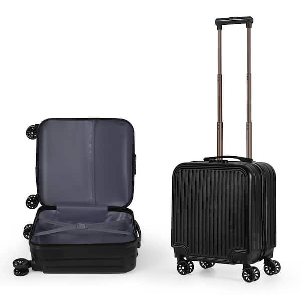 HIKOLAYAE 18 Inch 1-Piece Carry On Luggage Set with Wheels Small Hard Shell Suitcase-Black