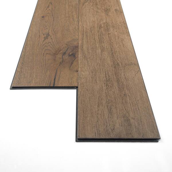 Sure+ Fawn Brown Birch Birch 1/4 in. T x 6.5 in. W Click Lock Wire Brushed Engineered Hardwood Flooring (21.7 sq.ft./case)
