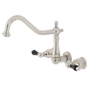 Duchess 2-Handle Wall-Mount Kitchen Faucet in Polished Nickel