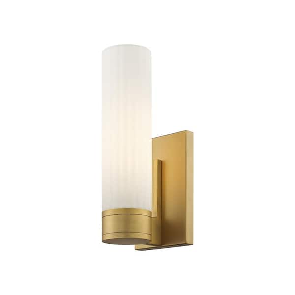 Innovations Empire 3.13 in. 1-Light Brushed Brass Wall Sconce with Glass Shade