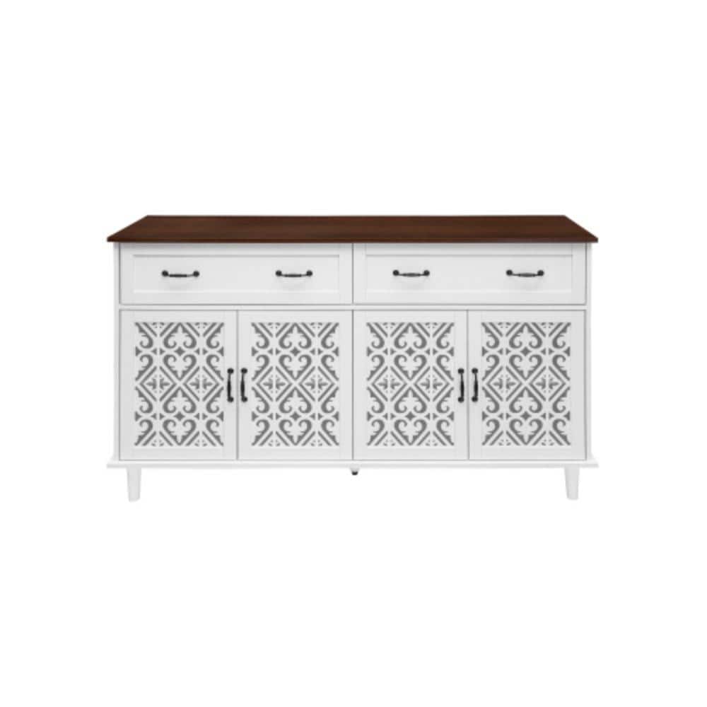 59.06 in. W x 15.75 in. D x 35.56 in. H Bathroom White Linen Cabinet price history on PriceWatchPro