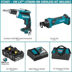 18V LXT Lithium-ion Cordless 2-Piece Combo Kit (Brushless Drywall Screwdriver/Cut-Out Tool) 5.0Ah