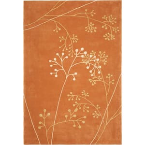 Soho Rust 5 ft. x 8 ft. Floral Area Rug