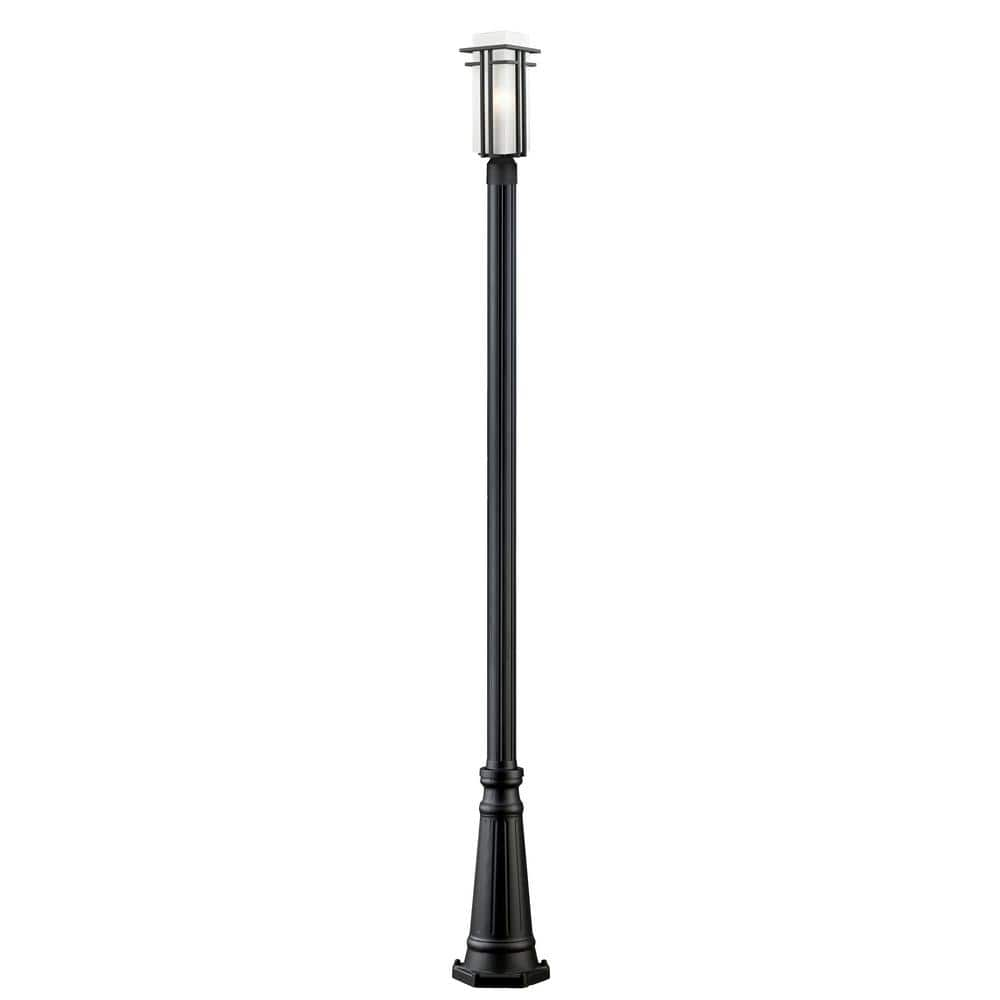  Abbey 1-Light Black 111 in. Steel Hardwired Outdoor Weather Resistant Post Light Set with No Bulb Included