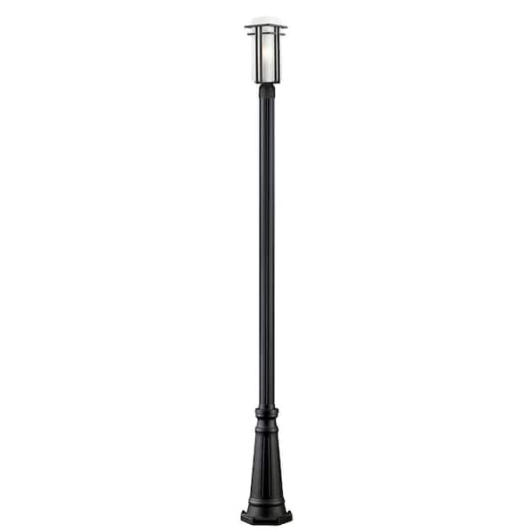 Unbranded Abbey 1-Light Black 111 in. Steel Hardwired Outdoor Weather Resistant Post Light Set with No Bulb Included