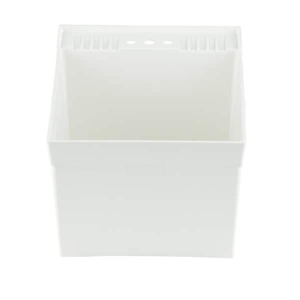 Mustee Utilatub 20 In X 24 Structural Thermoplastic Wall Mount Utility Tub White 19w - How To Mount A Laundry Tub The Wall