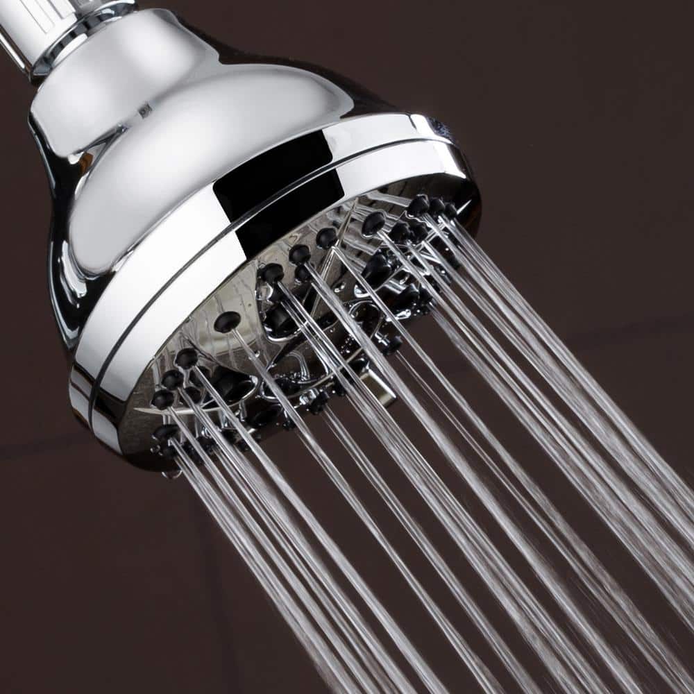Chrome 6-Setting Wall Mounted Medium Shower Head