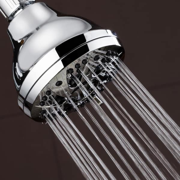 6-Spray 4 in. Single Wall Mount Body spray Fixed Adjustable Shower Head in Chrome