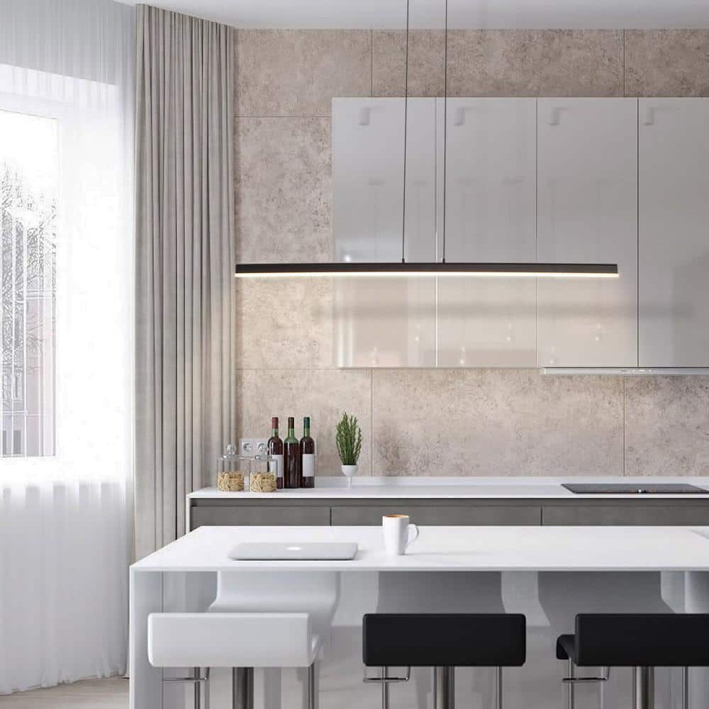 JC TOPA Modern 1-Light Black Aluminum Integrated LED Linear