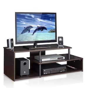 Econ 49 in. Espresso Particle Board TV Stand Fits TVs Up to 55 in. with Open Storage