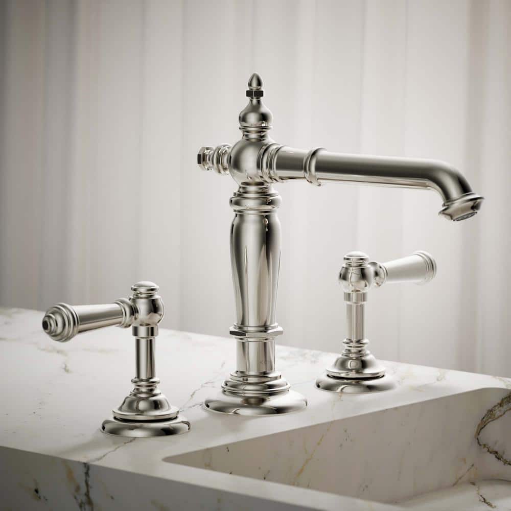 Artifacts Elegant Column 17'' Polished Nickel Bathroom Sink Spout
