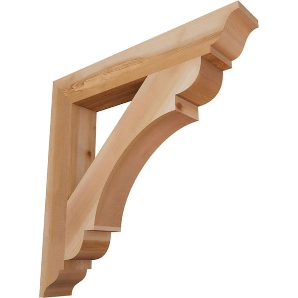 Ekena Millwork 3.5 in. x 26 in. x 26 in. Western Red Cedar Olympic Traditional Smooth Bracket
