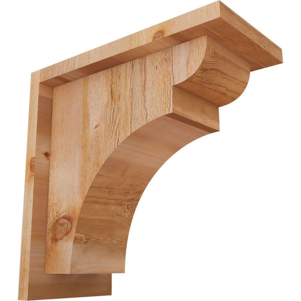 Ekena Millwork 6 in. x 12 in. x 12 in. Western Red Cedar Yorktown Rough Sawn Corbel with Backplate