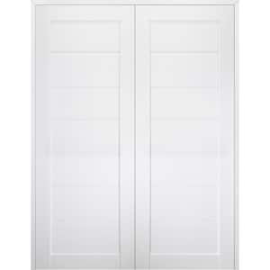 Alda 36 in. x 79.375 in. Both Active Bianco Noble Wood Composite Double Prehung Interior Door